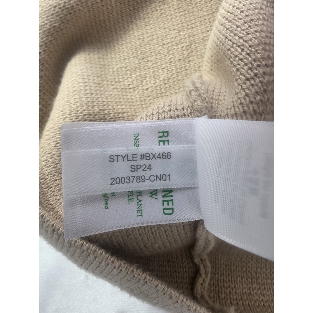 J.CREW V-neck Blazer Sweater Women's Size L Tan Oversized Golden Buttons Pockets - Picture 9 of 12